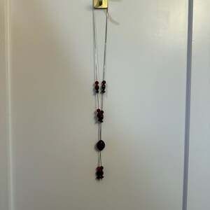 Red Beaded Necklace Y2K Vintage 90s Style